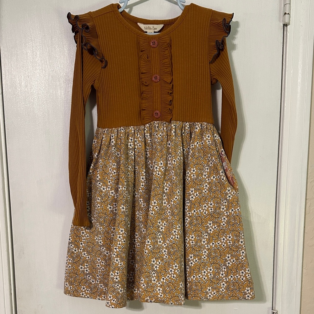 Matilda Jane Brown Floral Dress with Ruffles